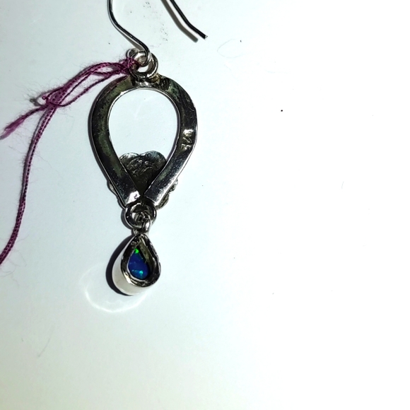 New Sterling silver blue opal earrings - Picture 5 of 6